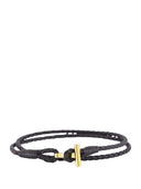 Tom Ford Dark Brown Braided T Bracelet