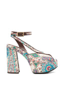 Etro Plateau-Sandalen mit Paisley-Muster und Absatz