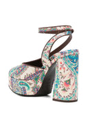 Etro Plateau-Sandalen mit Paisley-Muster und Absatz