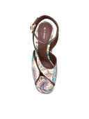 Etro Plateau-Sandalen mit Paisley-Muster und Absatz