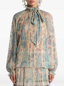 Etro Silk Blouse With Paisley Print And Scarf Detail