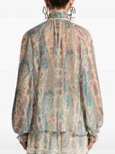 Etro Silk Blouse With Paisley Print And Scarf Detail
