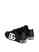 Dolce & Gabbana Portofino Sneaker In Nappa Calfskin With Printed Dg Logo
