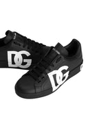Dolce & Gabbana Portofino Sneaker In Nappa Calfskin With Printed Dg Logo