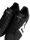 Dolce & Gabbana Portofino Sneaker In Nappa Calfskin With Printed Dg Logo