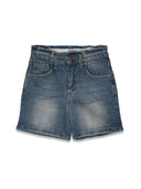 Golden Goose Journey/ Girl's Elasticated Waist Short/ Medium Stone Washed Denim/ Heart Pocket