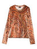 Etro Paisley Print Velvet Top