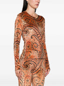 Etro Paisley Print Velvet Top
