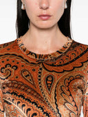 Etro Paisley Print Velvet Top