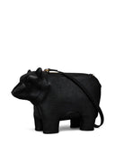 Thom Browne Bear Baguette Bag In Pebble Grain Leather