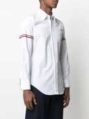 Thom Browne Classic Shirt W/ Rwb Grosgrain Armbands In Poplin