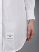 Thom Browne Thigh Length Point Collar Shirtdress W/ Rwb Grosgrain Placket In Solid Poplin