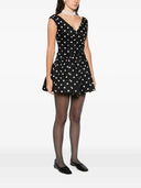 Selvportræt Polka Dot V-hals mini kjole