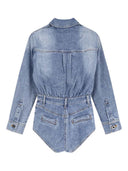 Self Portrait Denim Playsuit