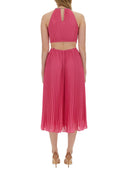 Michael By Michael Kors Pleated Georgette Dress With Cut Out Details