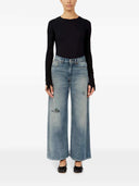 Mm6 Maison Margiela brede ben jeans med distressed effekt