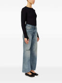 Mm6 Maison Margiela brede ben jeans med distressed effekt
