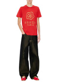 Kenzo Slim Fit Cotton T Shirt With "Boke Flower" Embroidery