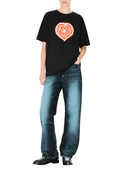 Kenzo Loose Fitting Cotton T Shirt "Kenzo Boke Heart"