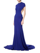 Rückenfreies Abendkleid von Tom Ford mit Flügelärmeln und Schleppe