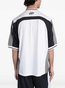 Off-White-T-Shirt mit V-Ausschnitt und Logo-Print