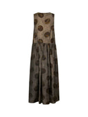 Uma Wang Ardal Midi Dress In Brown Gray Printed Moulay