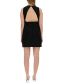 Versace Wool Blend Straight Mini Dress With Cut Out