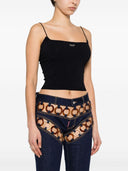 Gestricktes Crop-Top mit Dsquared2-Logoplakette