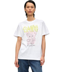 Ganni Teddy White T Shirt