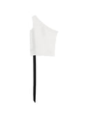 Rick Owens Drkshdw Ziggy One Shoulder Top With Ribbon