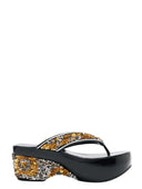 Dries Van Noten Flip-Flop-Sandalen mit Pailletten und Keilabsatz