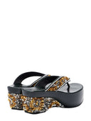 Dries Van Noten Flip-Flop-Sandalen mit Pailletten und Keilabsatz