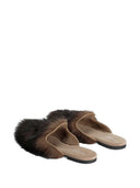 Dolce & Gabbana Hausschuhe aus Wildleder und Lammfell