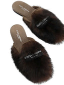 Dolce & Gabbana Hausschuhe aus Wildleder und Lammfell