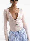 Dolce & Gabbana Ribbed Cotton Henley T Shirt