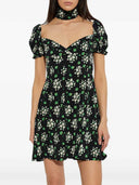 Dolce & Gabbana Floral Mini Dress With Puff Sleeves