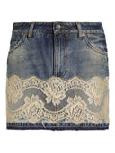 Dolce & Gabbana Miniskirt With Lace Inserts