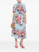 Dolce & Gabbana Floral Midi Dress With Belt