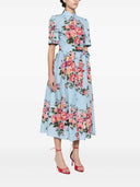 Dolce & Gabbana Floral Midi Dress With Belt