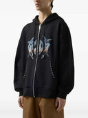 Gcds Graphic Print Sweatshirt With Zip And Hood