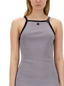Courreges kjole med logo