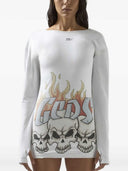 Gcds Short, Long Sleeved Dress With Graphic Print
