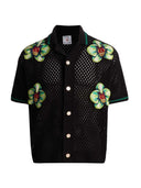 Casablanca Glitch Orchid Embroidered Crochet T Shirt