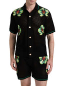 Casablanca Glitch Orchid Embroidered Crochet T Shirt