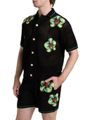 Casablanca Glitch Orchid Embroidered Crochet T Shirt