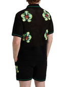 Casablanca Glitch Orchid Embroidered Crochet T Shirt