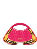 Gesteppte Balmain-Clutch mit Metallbesatz