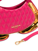 Gesteppte Balmain-Clutch mit Metallbesatz
