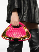 Gesteppte Balmain-Clutch mit Metallbesatz