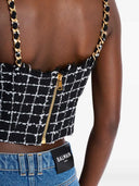 بلوزة Balmain تويد مع أحزمة كتف